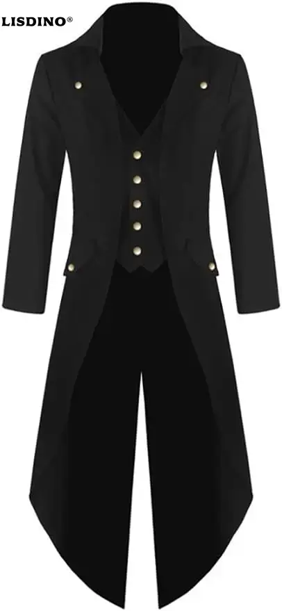 Vintage Trench Coat - Męska kurtka steampunkowa w stylu gotyckim,
