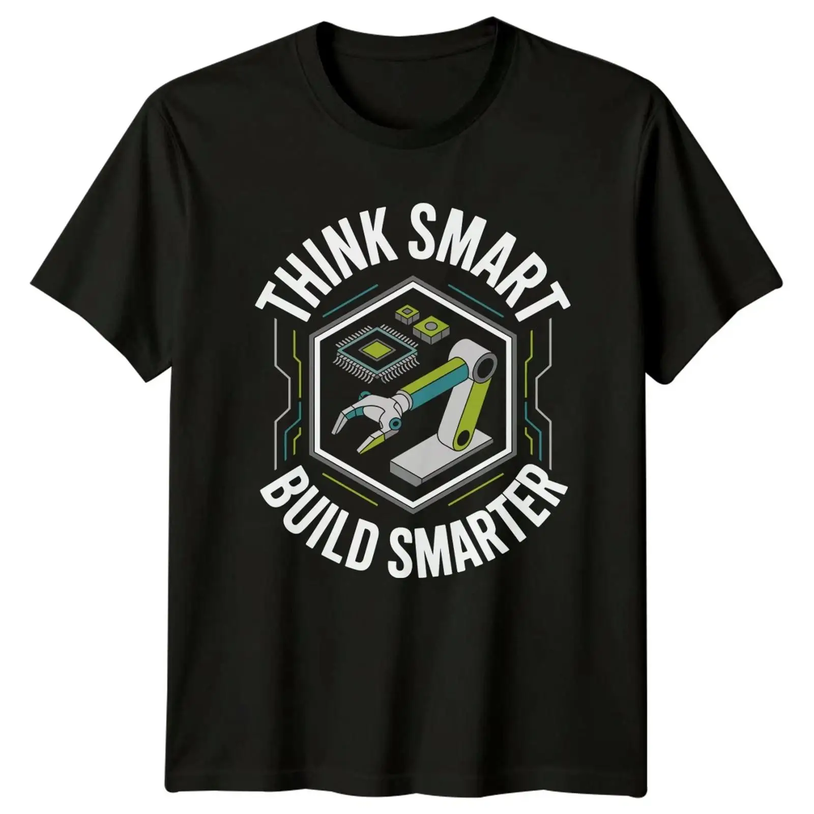 Vintage Fashion Build - Koszulka męska Think Smart Build Smarter,