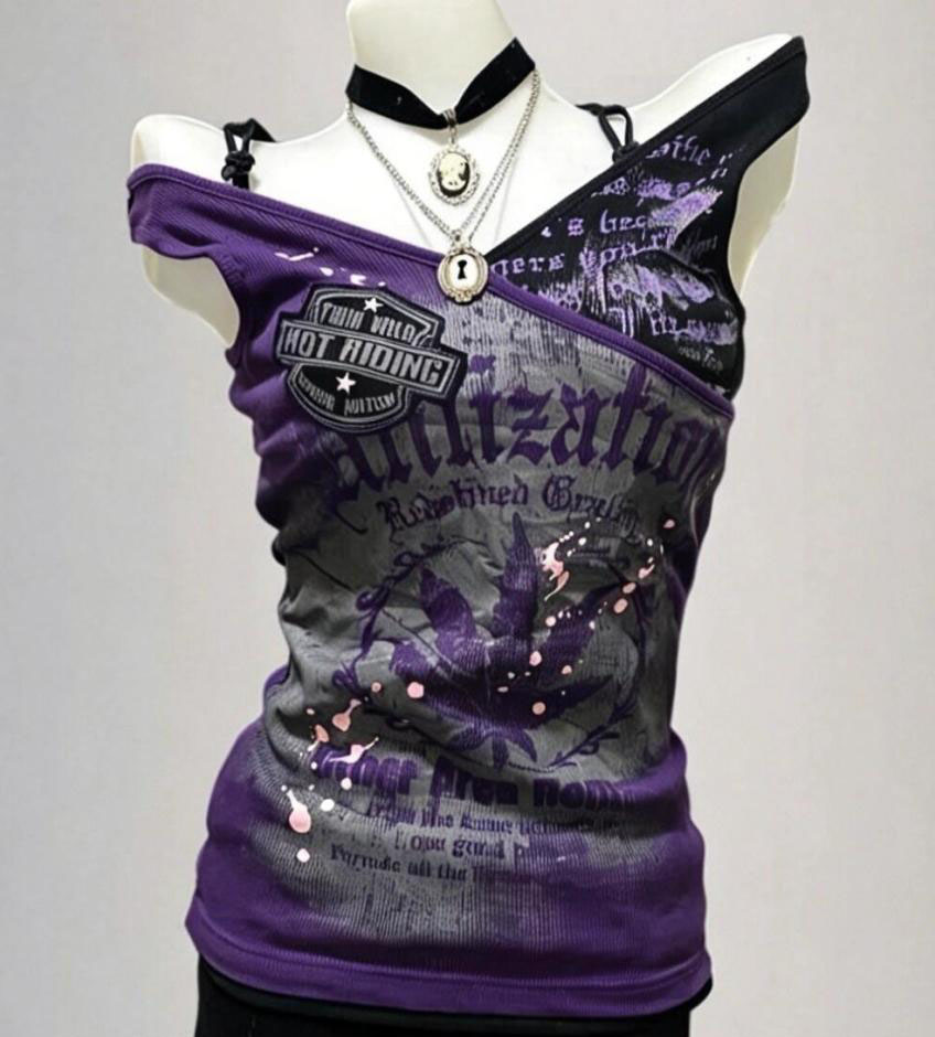 Vintage Fashion Subculture - Gotyckie koszulki T-shirty Y2k z grafiką