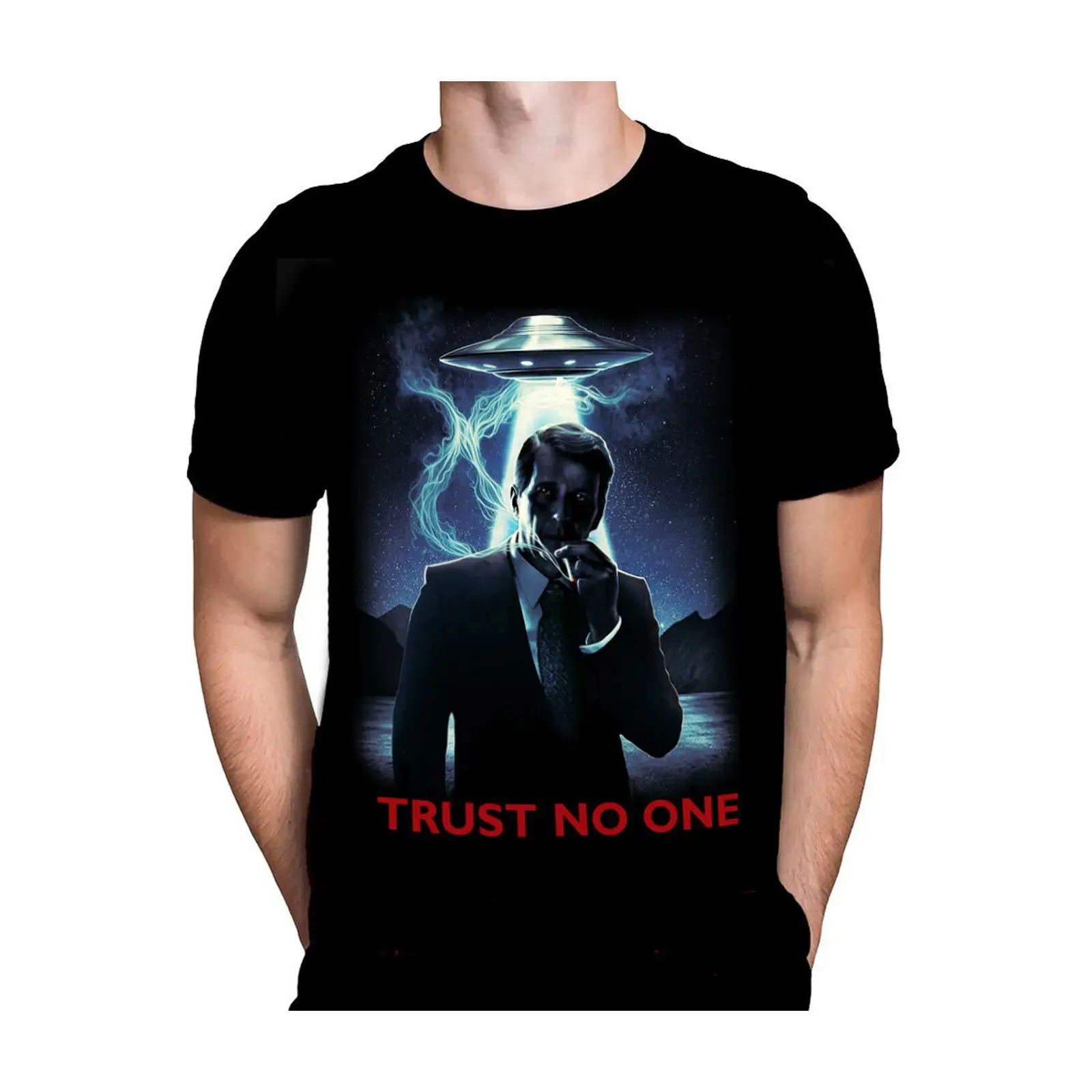 Vintage Fashion Tv - TRUST NO ONE Czarna Koszulka Rozmiary