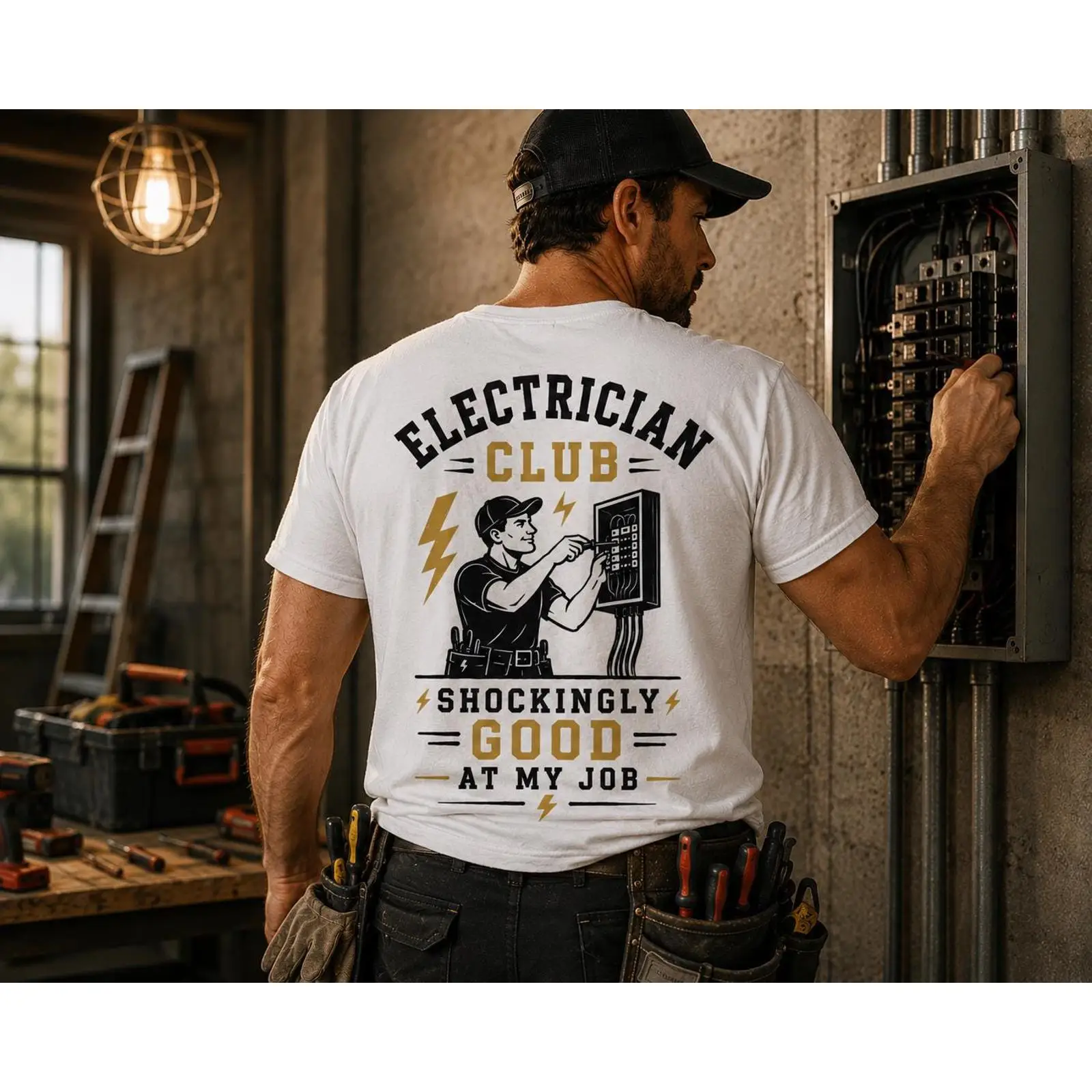 Vintage Fashion Jobs - Koszulka Elektryka Niesamowicie Dobry w Swoim