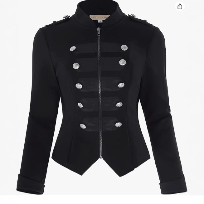 Vintage Trench Coat - Damska kurtka gotycka punkowa, dopasowany krój,