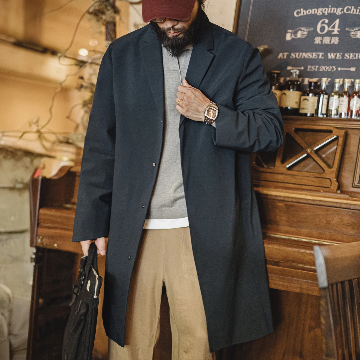 Męski płaszcz typu trench coat – Vintage Windbreaker Nylon recenzja i cena