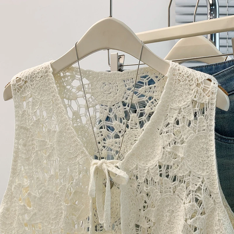 Kardigan szydełkowy wiązany z  – Crochet Top Boho recenzja i cena
