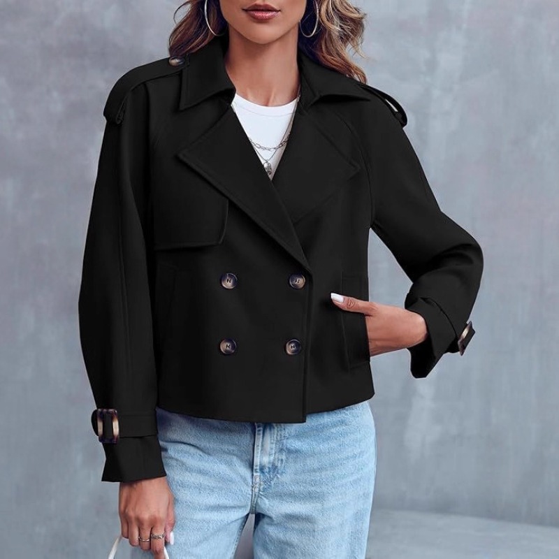 Damski vintage krótki płaszcz  – Vintage Trench Coat recenzja i cena