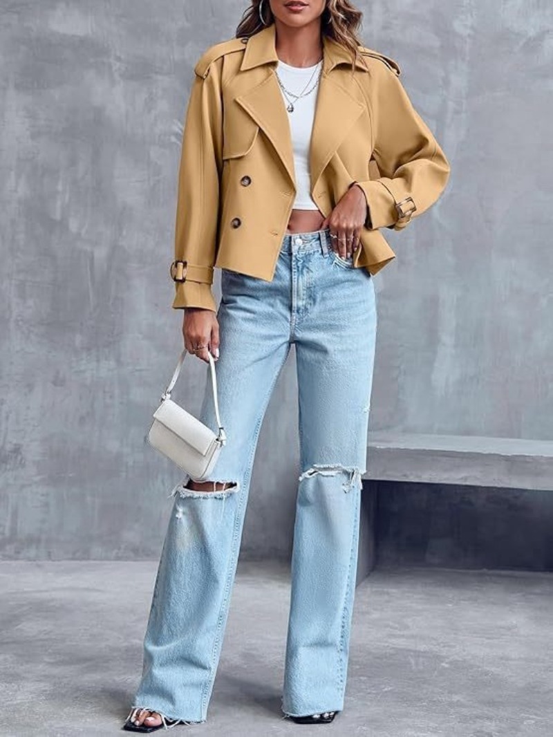 Damski vintage krótki płaszcz  – Vintage Trench Coat recenzja i cena