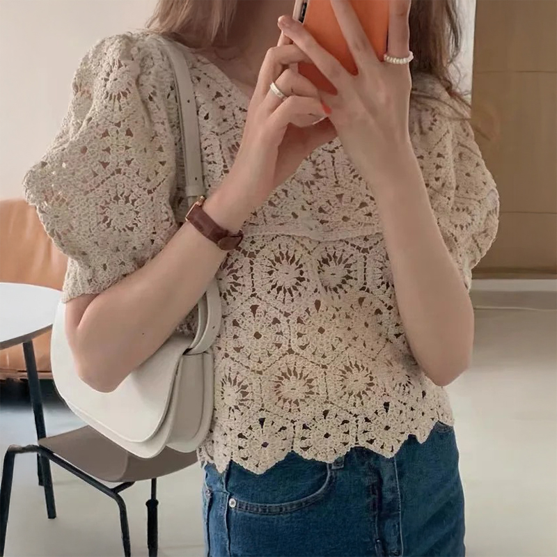 Ażurowa bluzka z koronki szyde – Crochet Top Boho recenzja i cena