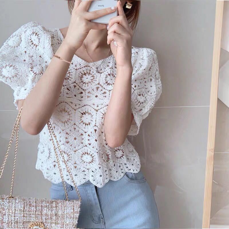 Ażurowa bluzka z koronki szyde – Crochet Top Boho recenzja i cena