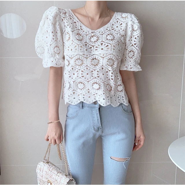 Ażurowa bluzka z koronki szyde – Crochet Top Boho recenzja i cena