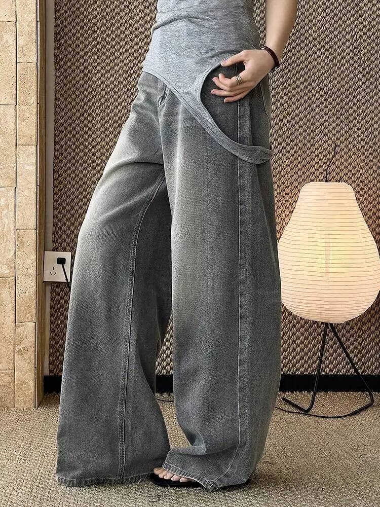 Szare dżinsy z wysokim stanem, – Vintage Fashion Build recenzja i cena