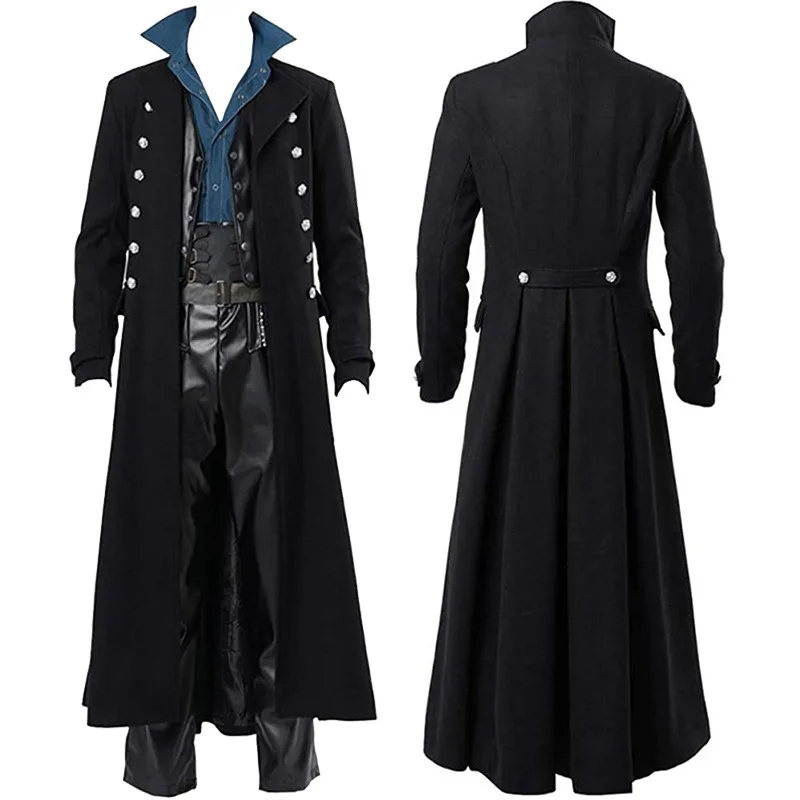 Męski strój pirata w stylu śre – Vintage Trench Coat recenzja i cena