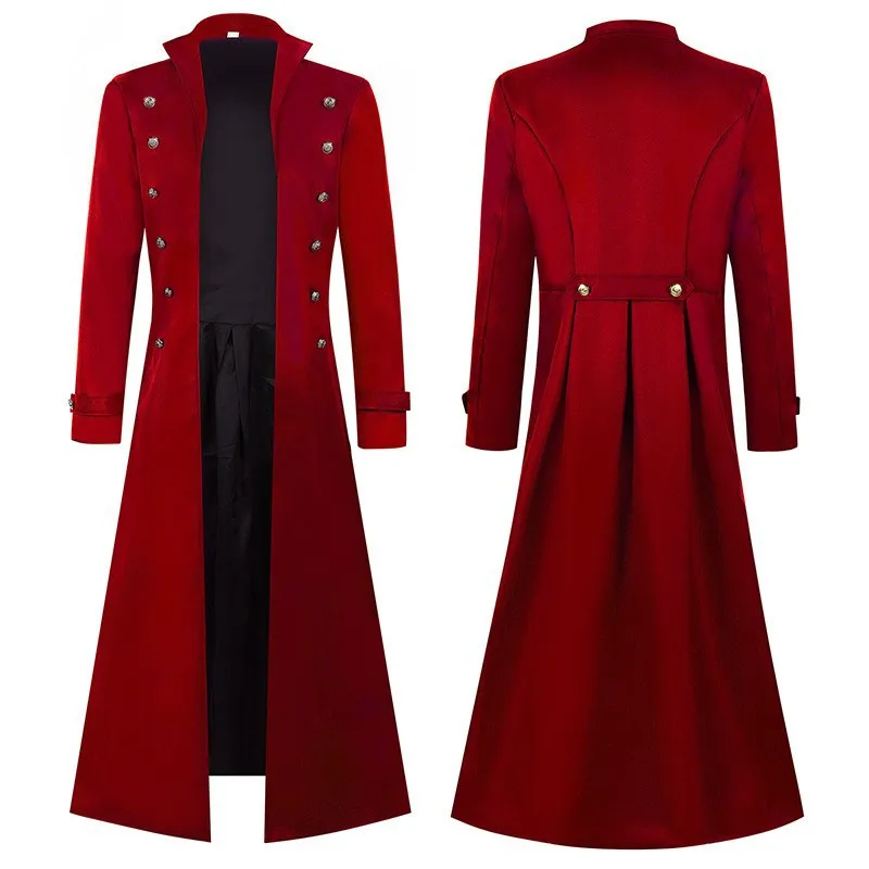 Męski strój pirata w stylu śre – Vintage Trench Coat recenzja i cena
