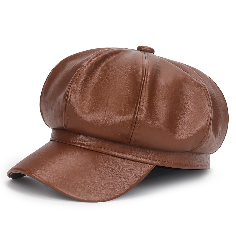 Zimowa czarna czapka z ekoskór – Vintage Fashion Hats recenzja i cena
