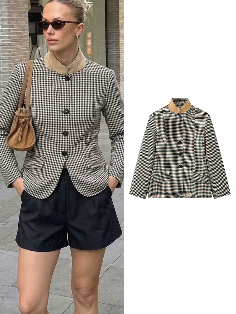 Damska marynarka w kratę w sty – Vintage Trench Coat recenzja i cena